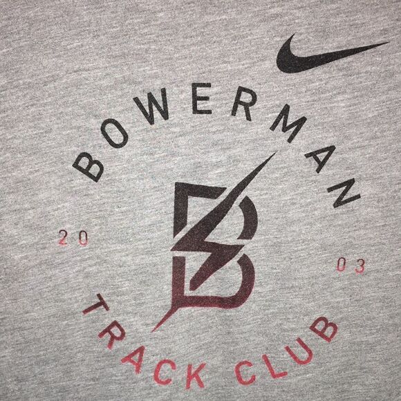Gray Nike Bowerman Track Club 2003 running marathon t shirt tank Singlet shirt S - Picture 3 of 4